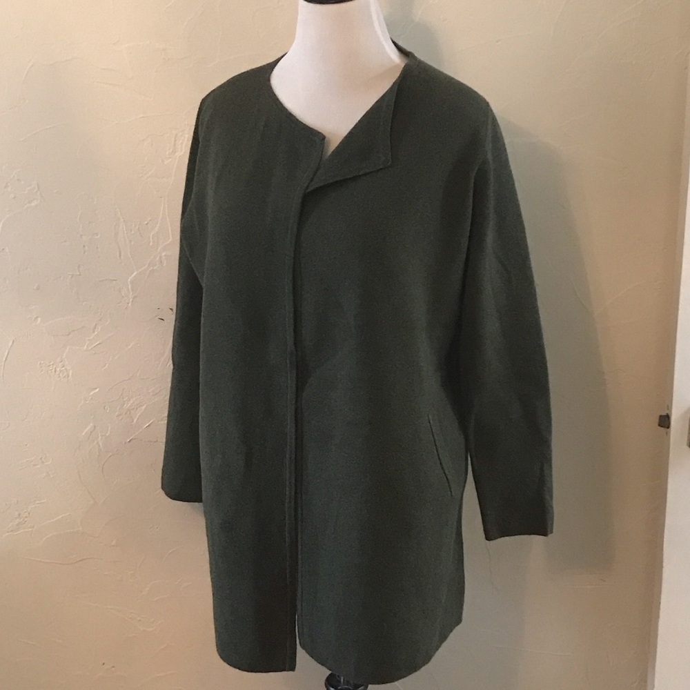 J. Crew Forest Green Open Cardigan Sweater Coat